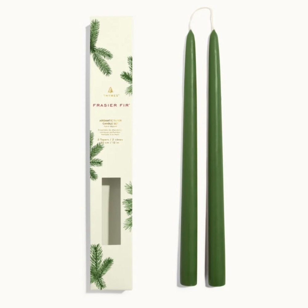 Thymes Frasier Fir 12" Taper Candle Set NWT 🌲
